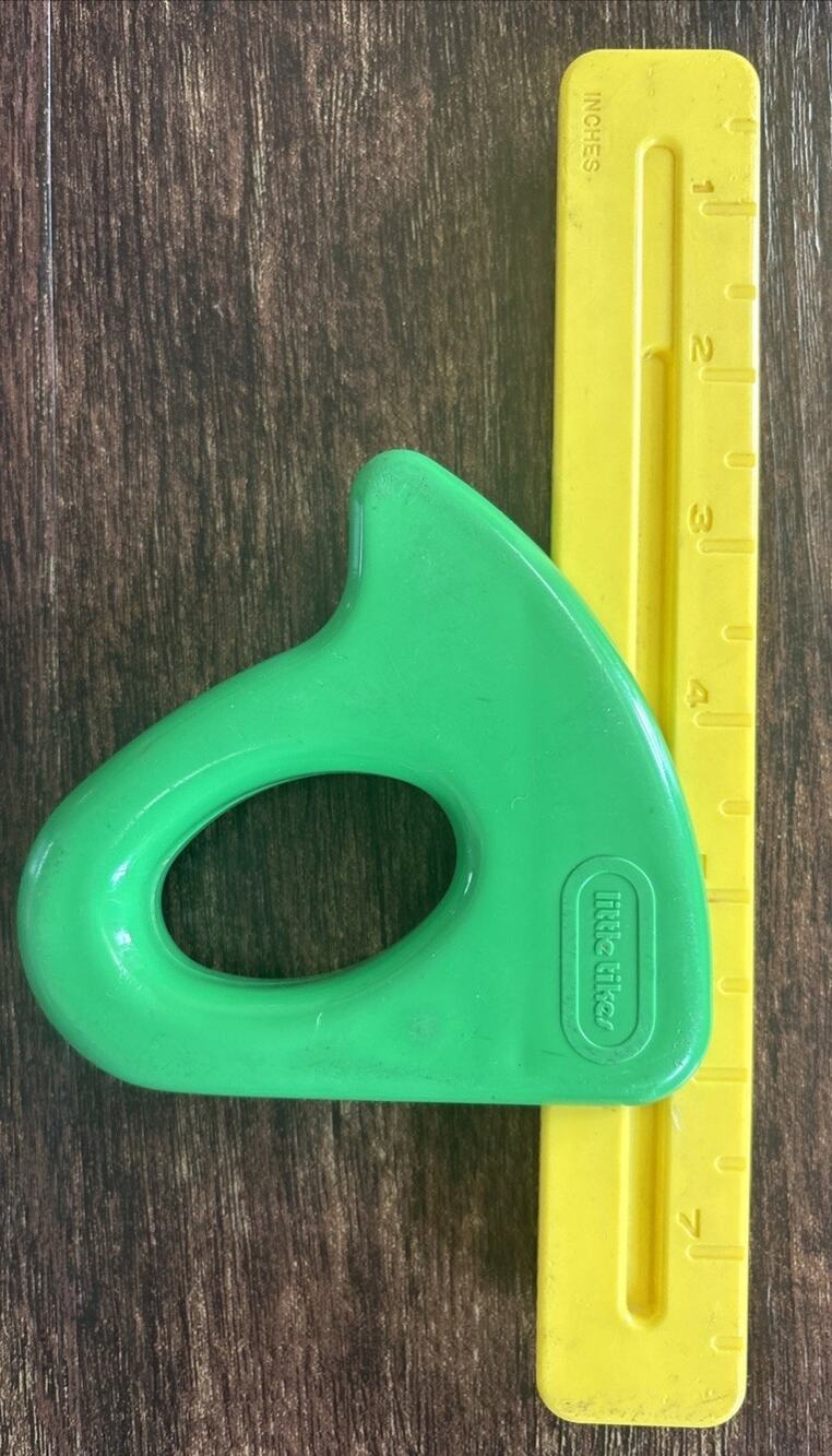 Vintage Little Tikes Green Tape Measure 90s Toy Construction Pretend Play
